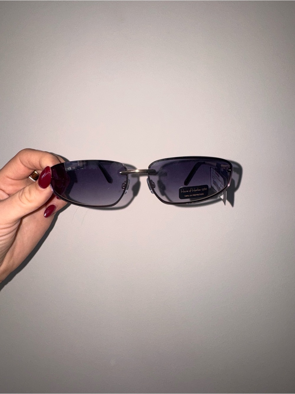 House of Harlow 1960 Rimless Purple Gradient Sunglasses